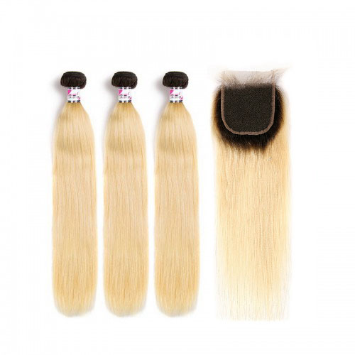 Stema 1B/613 Straight Bundles With 5x5 Lace Closure Virgin Hair